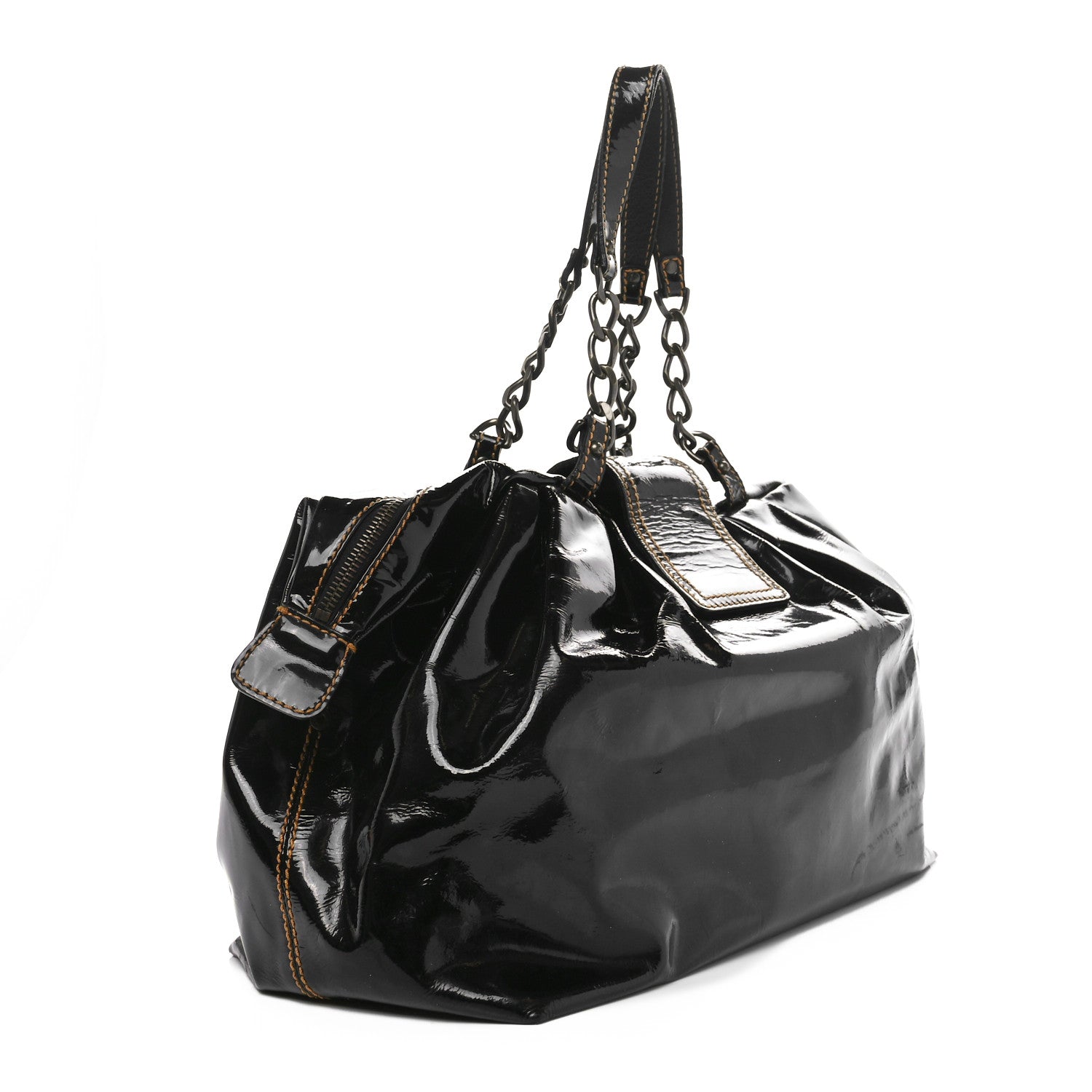 Fendi Vernice B Buckle Shoulder Bag Black 3 of 13