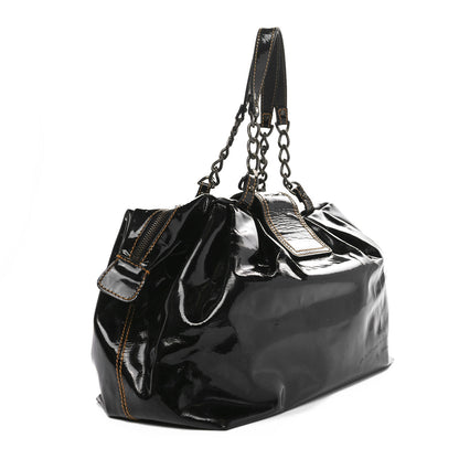 Fendi Vernice B Buckle Shoulder Bag Black 3 of 13