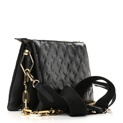 Louis Vuitton Lambskin Embossed Monogram Coussin PM Black 3 of 9