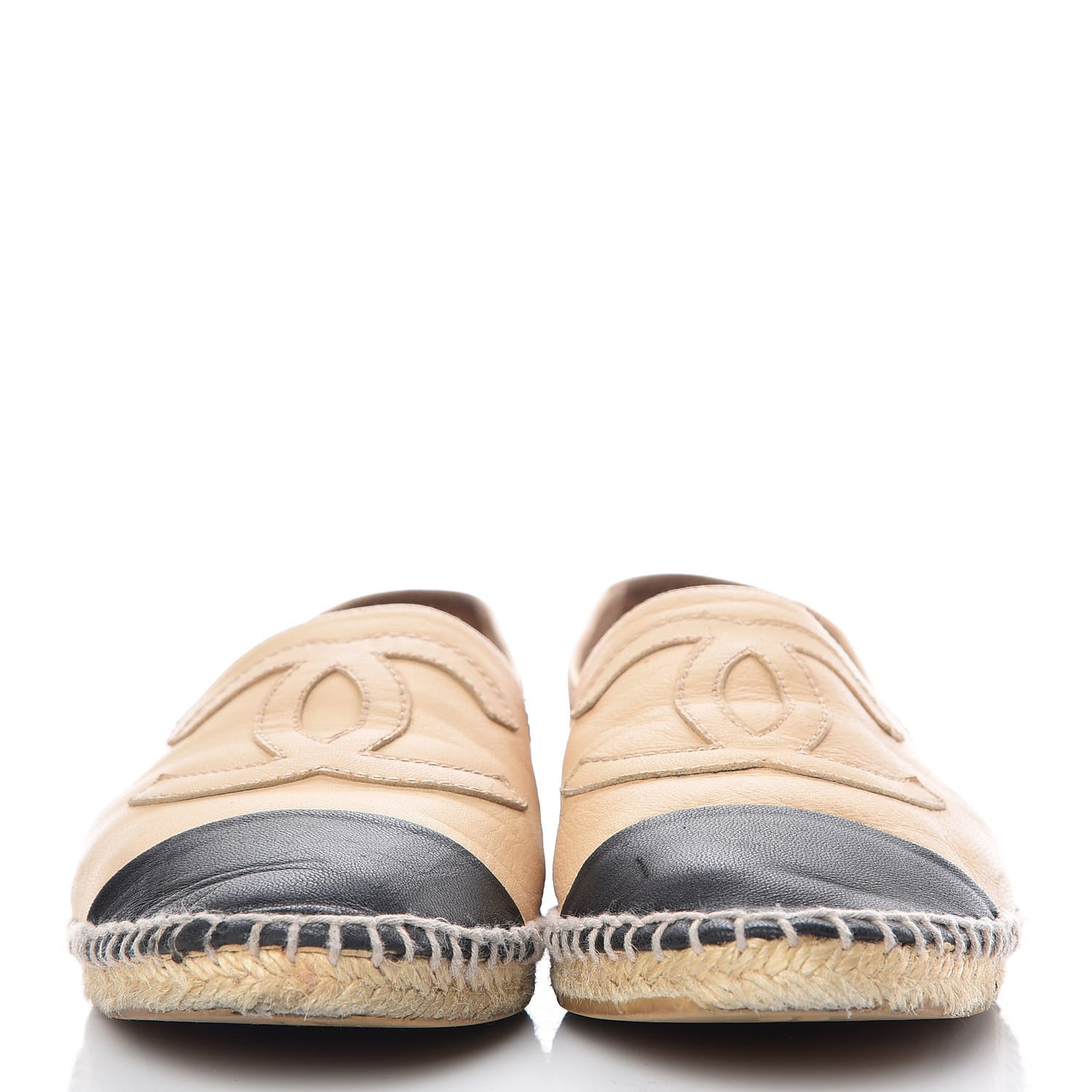 Lambskin CC Espadrilles 38 Beige Black
