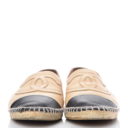 Chanel Lambskin CC Espadrilles 38 Beige Black 2 of 17