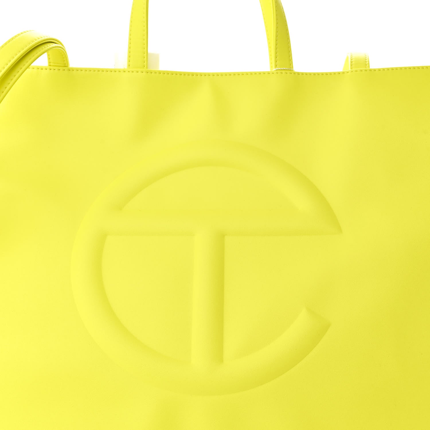 Telfar Vegan Leather Large Shopping Bag Highlighter Yellow 8 of 10