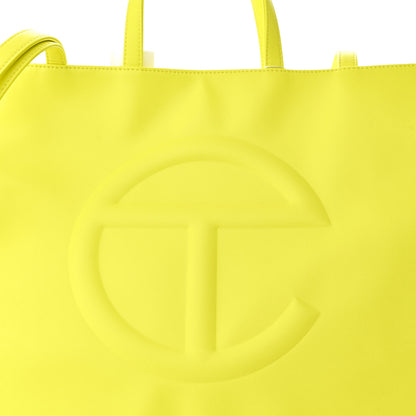 Telfar Vegan Leather Large Shopping Bag Highlighter Yellow 8 of 10