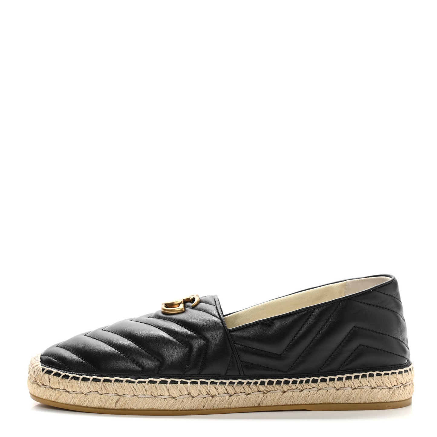 Nappa Matelasse Mens GG Marmont Espadrilles 10 Black