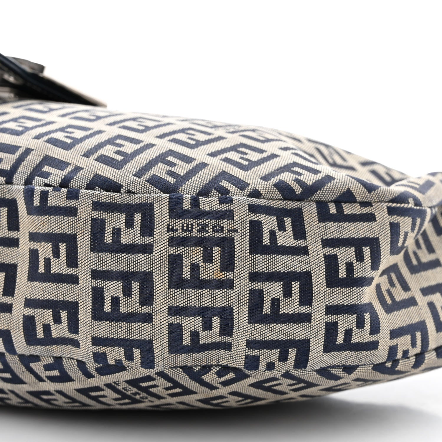 Fendi Zucchino Half Moon Baguette Navy Blue 9 of 11