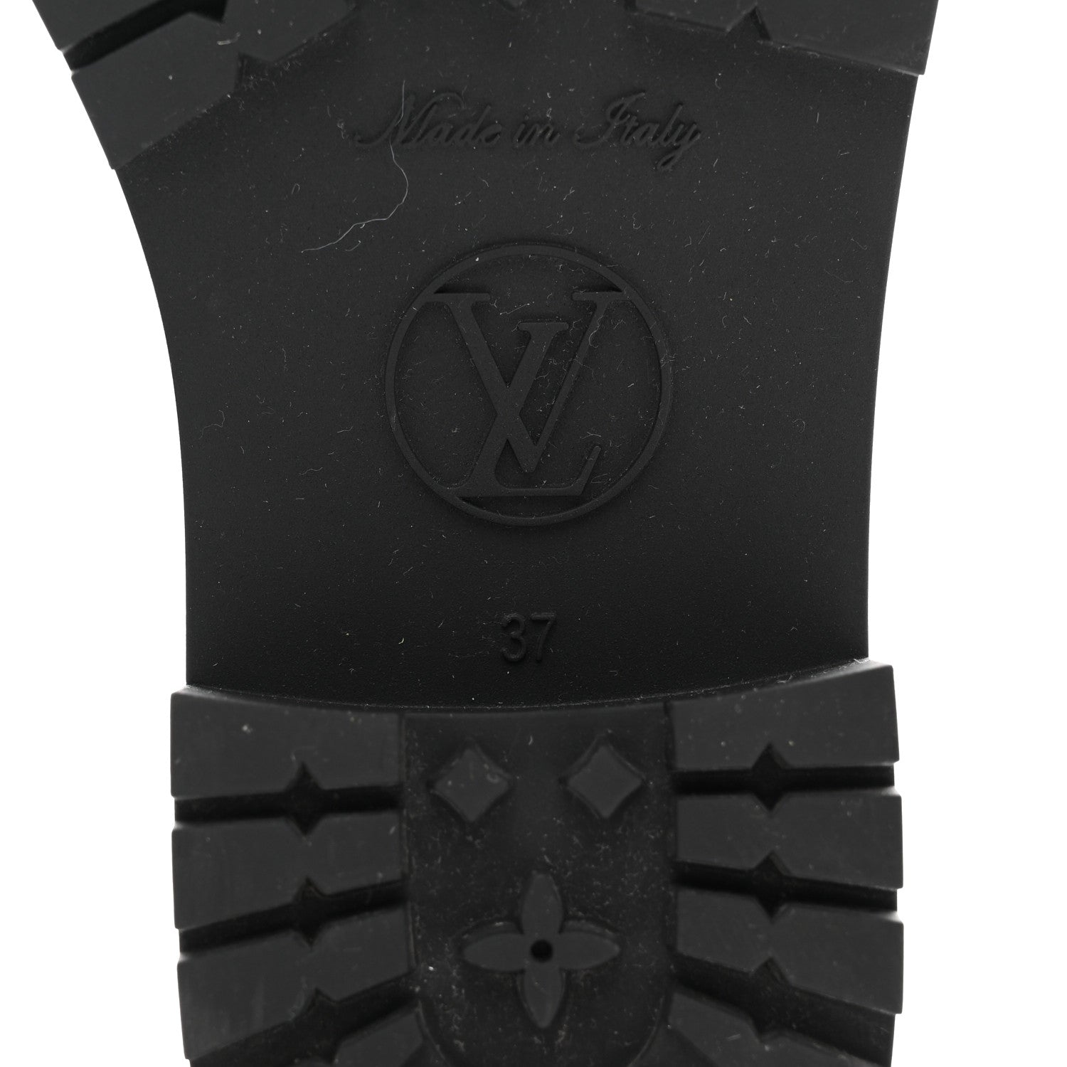 Louis Vuitton Rubber Embossed Monogram Drops Flat Half Boots 37 Black 7 of 9