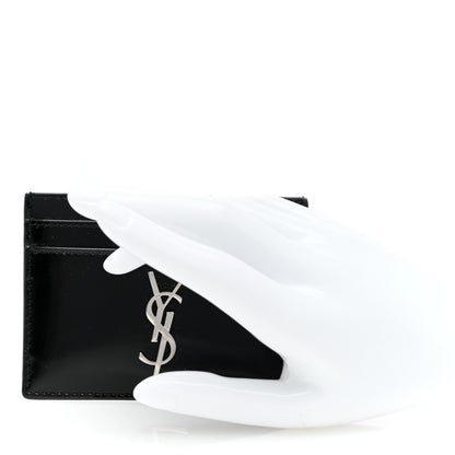 Saint Laurent Patent Calfskin Monogram Credit Card Case Black 2 of 8