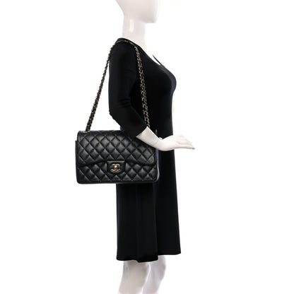 Chanel Lambskin Quilted Jumbo Double Flap Black 2 of 21