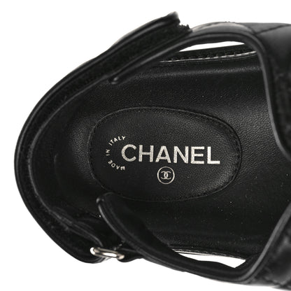 Chanel Lambskin Quilted Velcro Dad Sandals 38.5 Black 8 of 8