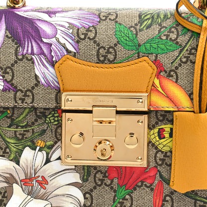 Gucci GG Supreme Monogram Flora Small Padlock Bamboo Shoulder Bag Beige Multicolor Crop 8 of 10