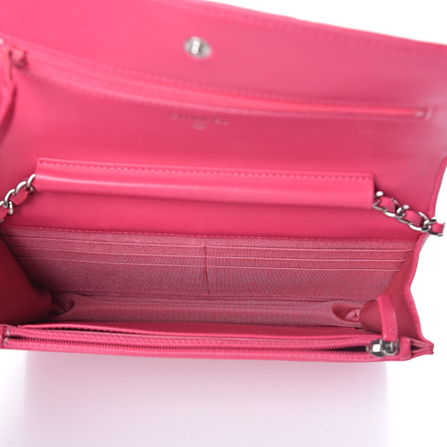 Chanel Lambskin Quilted Wallet On Chain WOC Pink 5 of 13