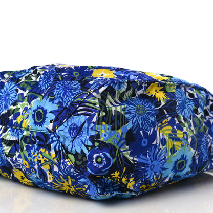 Prada Tessuto Nylon Saffiano Floral Print Tote Bluette Dis Primule 8 of 9