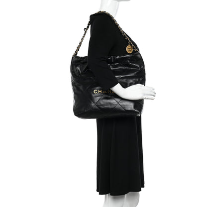 Chanel Shiny Calfskin Quilted Small Chanel 22 Black 2 of 12