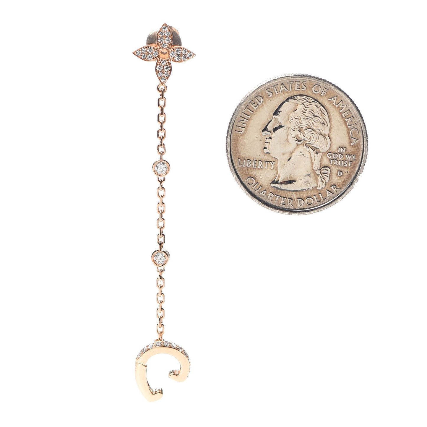 18K Pink Gold Diamond Idylle Blossom Mono Chain Earring