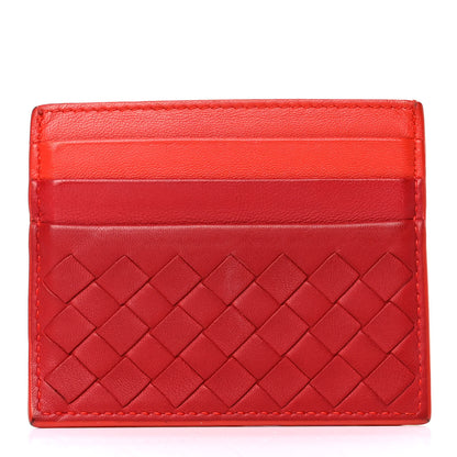 Bottega Veneta Nappa Intrecciato Card Holder China Red Geranium 1 of 6
