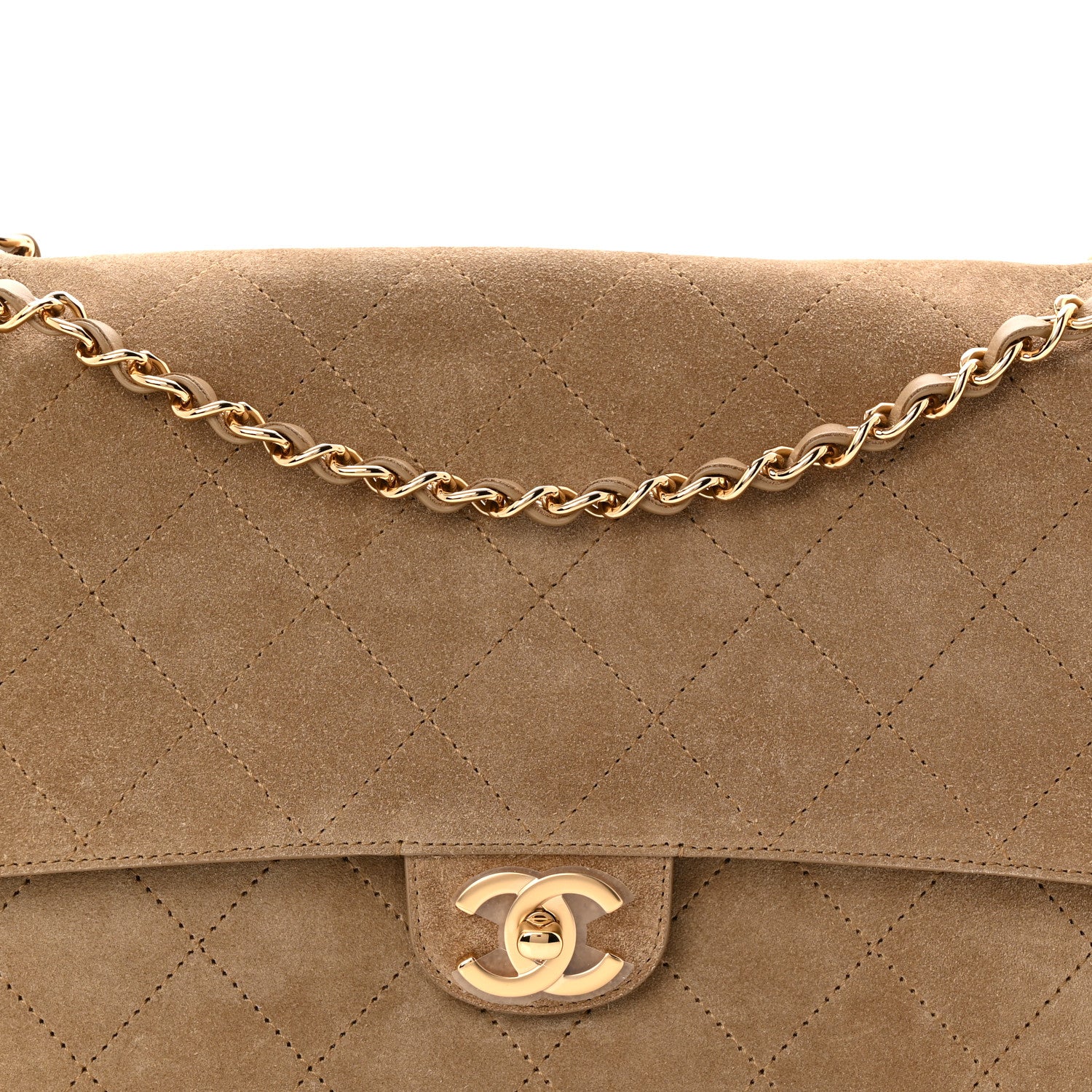 Chanel Suede Calfskin Small Souplissimo Maxi Flap Dark Beige 8 of 10