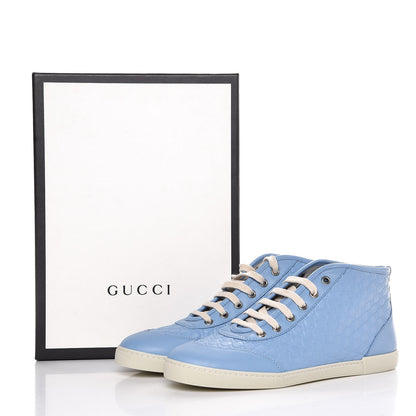 Gucci Microguccissima Mens High Top Sneakers 38.5 Mineral Blue 10 of 10