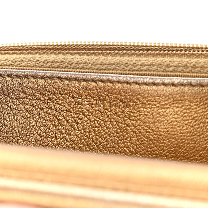 Chanel Metallic Lambskin Quilted Diamond CC Wallet On Chain WOC Bronze 6 of 11
