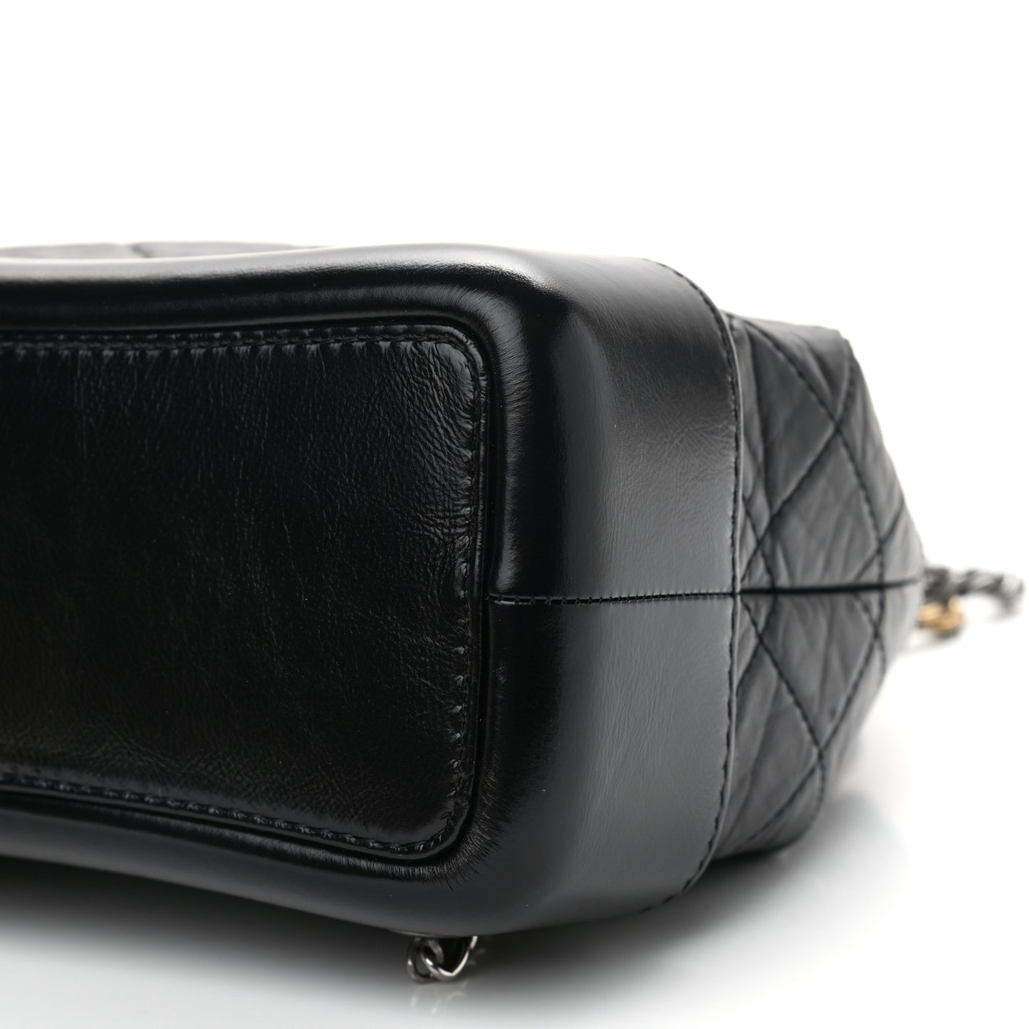 Aged Calfskin Quilted Small Gabrielle Backpack Black