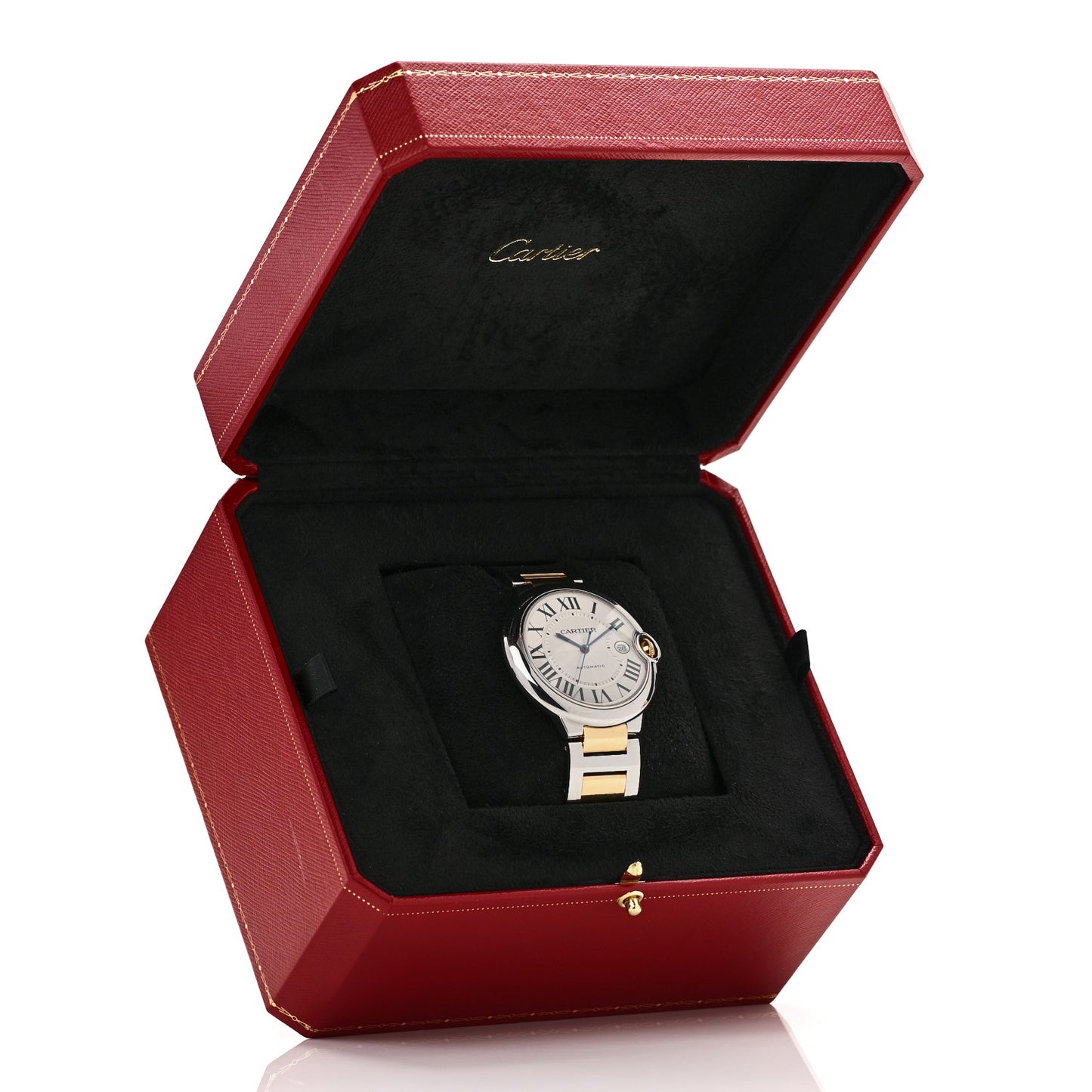Stainless Steel 18K Yellow Gold 42mm Ballon Bleu De Cartier Automatic Watch