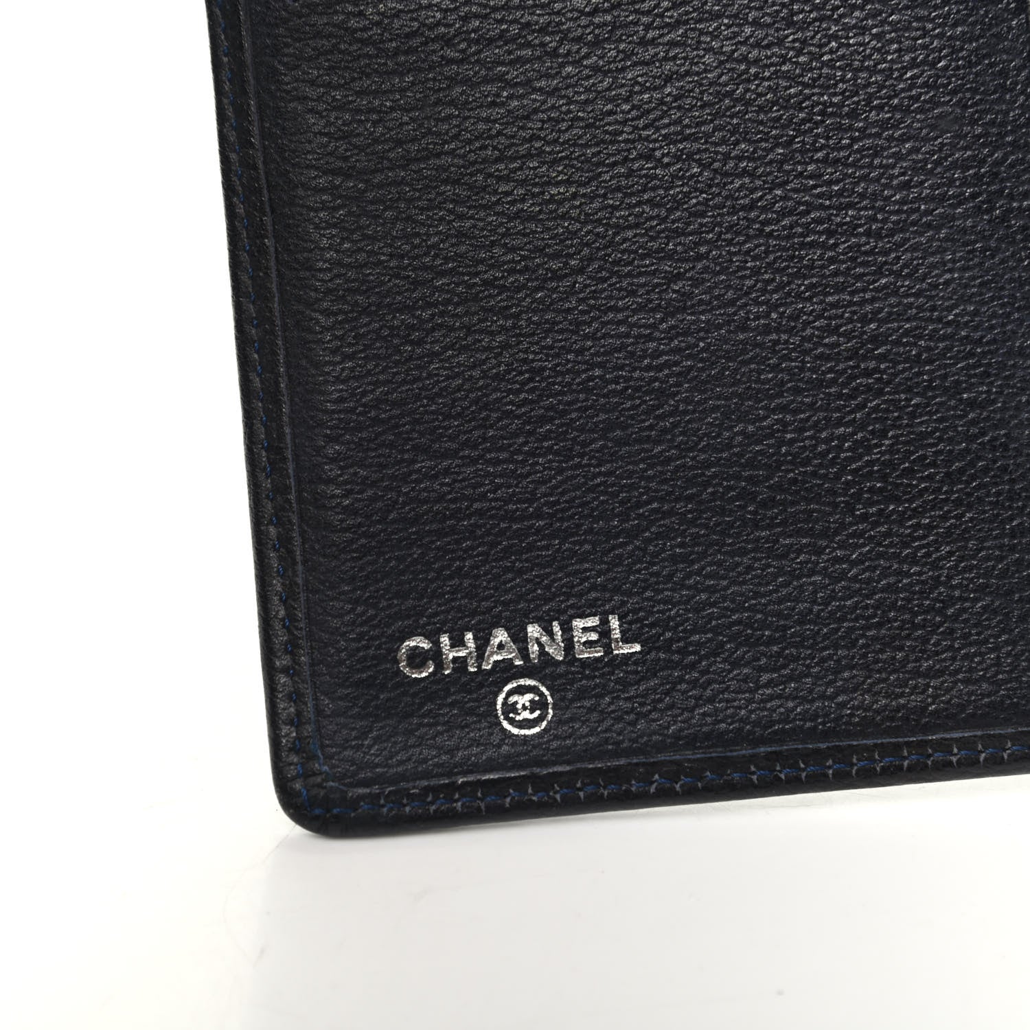 Chanel Goatskin Camellia Embossed Yen Wallet Black 6 of 11