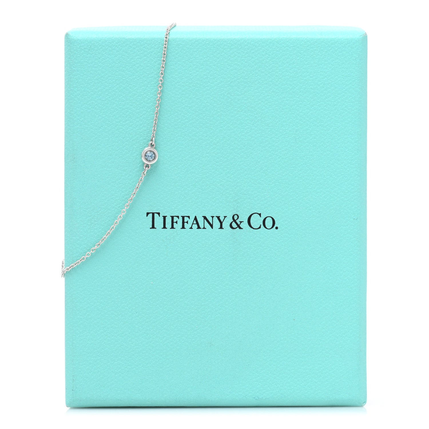 Tiffany Sterling Silver Aquamarine Elsa Peretti Color By The Yard Bracelet 4 of 4
