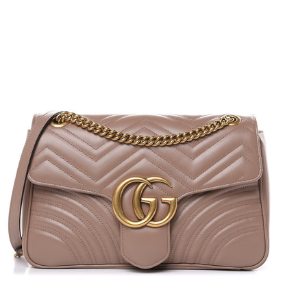 Gucci Calfskin Matelasse Medium GG Marmont Shoulder Bag Porcelain Rose 1 of 11
