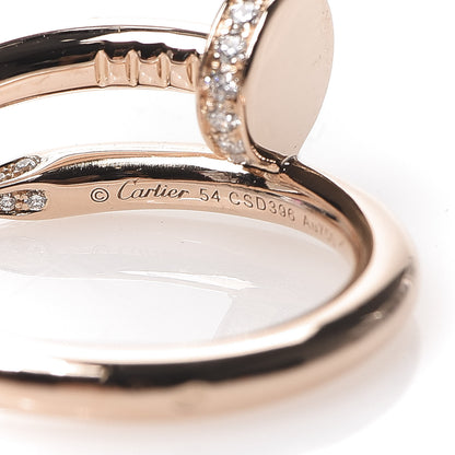 Cartier 18K Pink Gold Diamond Juste Un Clou Ring 54 6.75 3 of 5