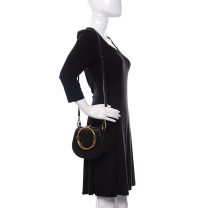 Chloe Calfskin Suede Small Nile Bracelet Bag Black 2 of 9