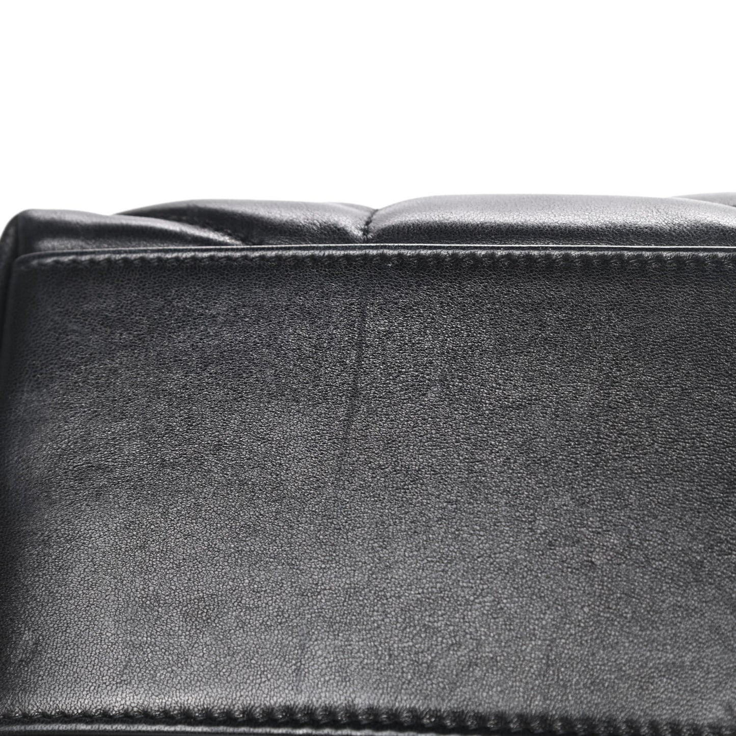 Lambskin Quilted Small Loulou Puffer Monogram Chain Satchel Black