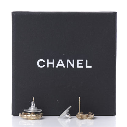 Chanel Crystal CC Earrings Light Gold 4 of 5