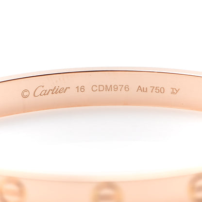Cartier 18K Pink Gold LOVE Bracelet 16 5 of 6
