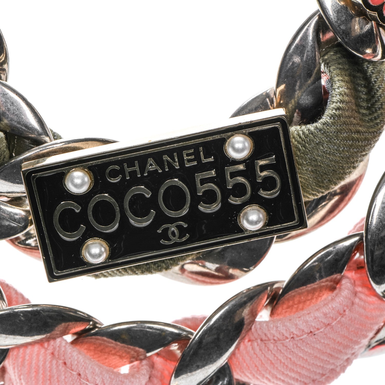 Chanel Grosgrain Chain Pearl Cuba CC Multistrand Necklace 4 of 6