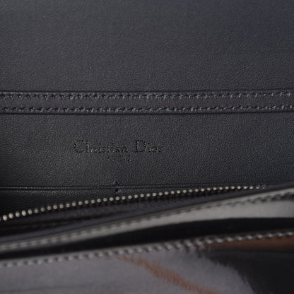 Christian Dior Metallic Patent Micro-Cannage Diorama Wallet on Chain Pouch Onyx Black 6 of 9