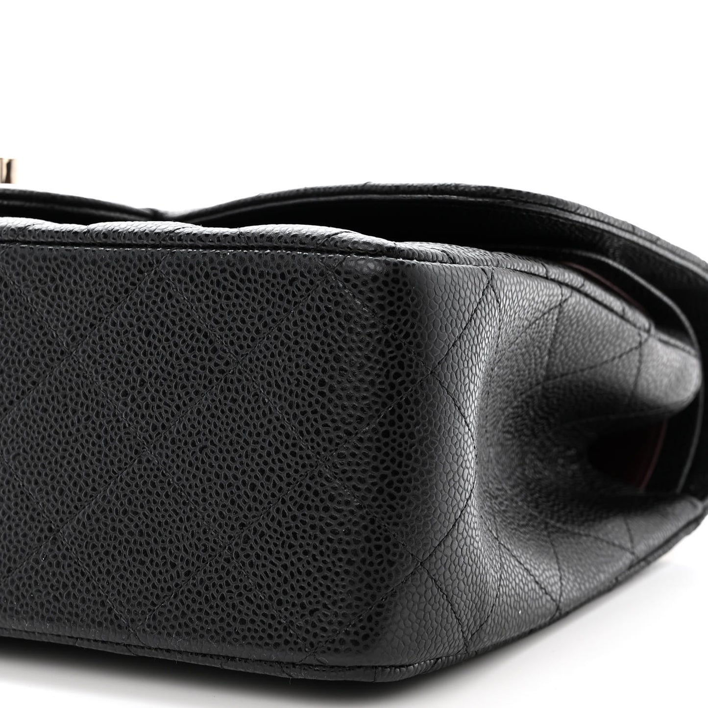 Caviar Quilted Jumbo Double Flap Black