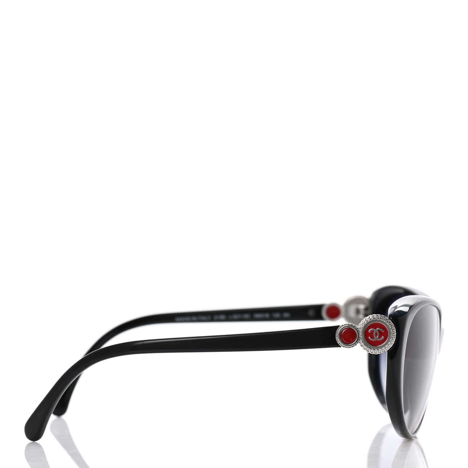 Chanel Acetate Collection Bouton Cat Eye Sunglasses 5190 Black 3 of 8