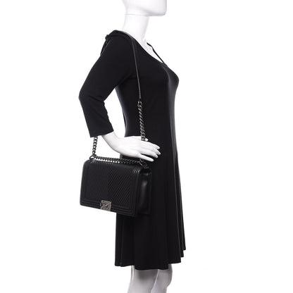 Chanel Lambskin Chevron Quilted New Medium Boy Flap Black 2 of 11