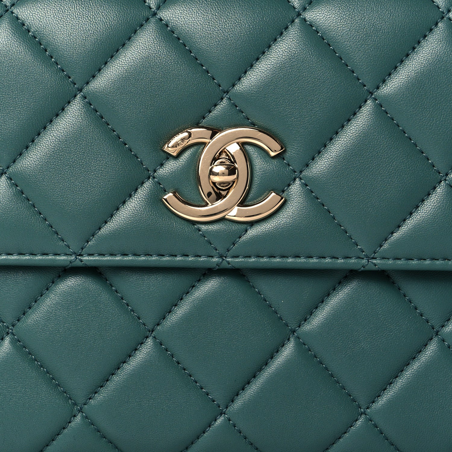 Chanel Lambskin Quilted Small Trendy CC Flap Dual Handle Bag Green 7 of 9