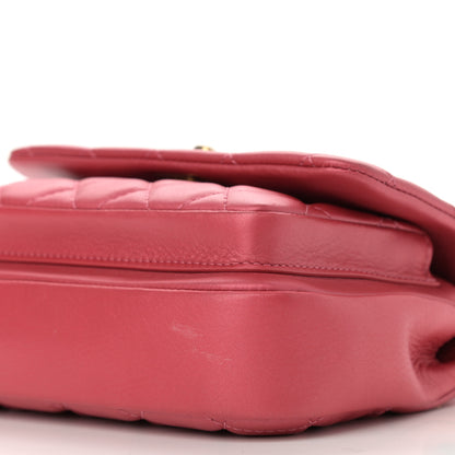 Chanel Metallic Calfskin Quilted Top Handle Flap Dark Pink 10 of 11