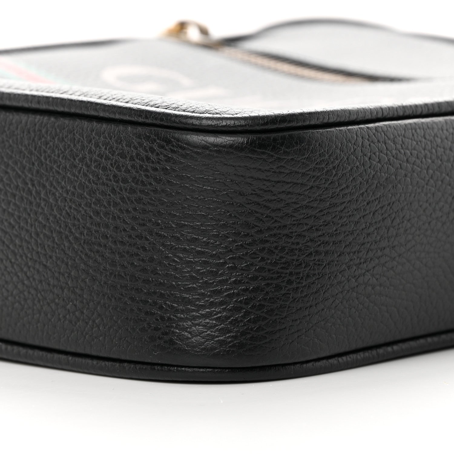 Gucci Grained Calfskin Logo Messenger Bag Black 10 of 12