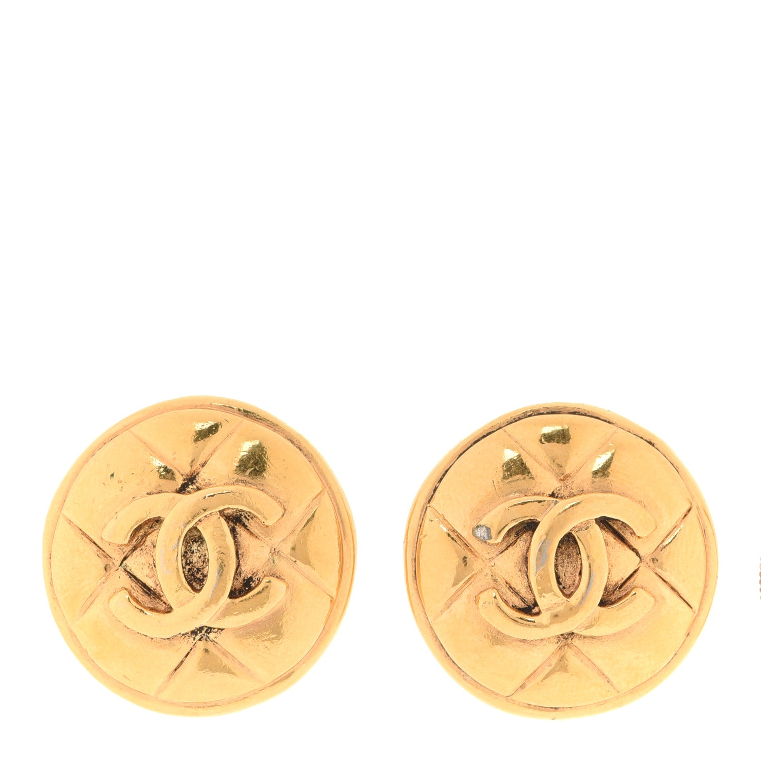 Chanel CC Clip On Earrings Gold 1 of 4