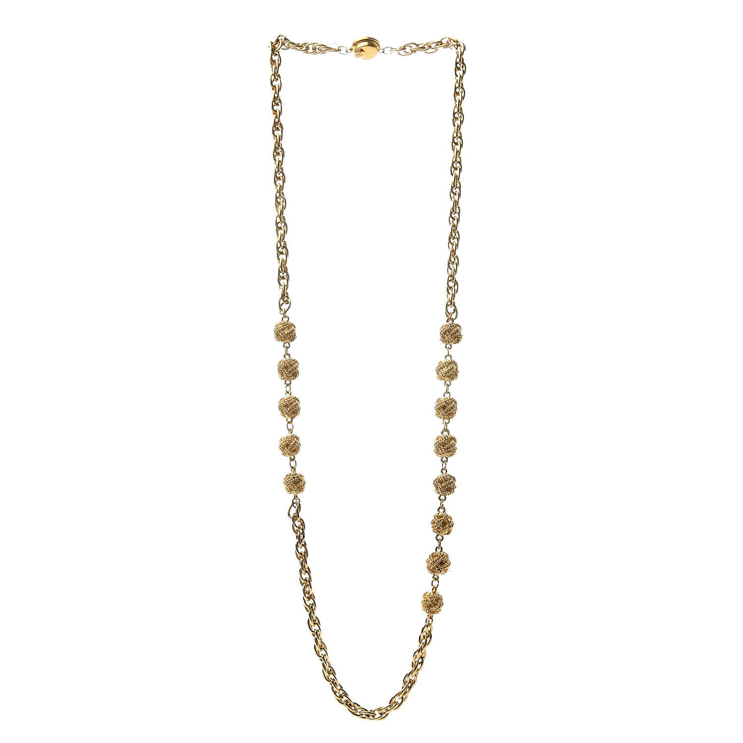 Chanel CC Long Chain Necklace Gold 3 of 5