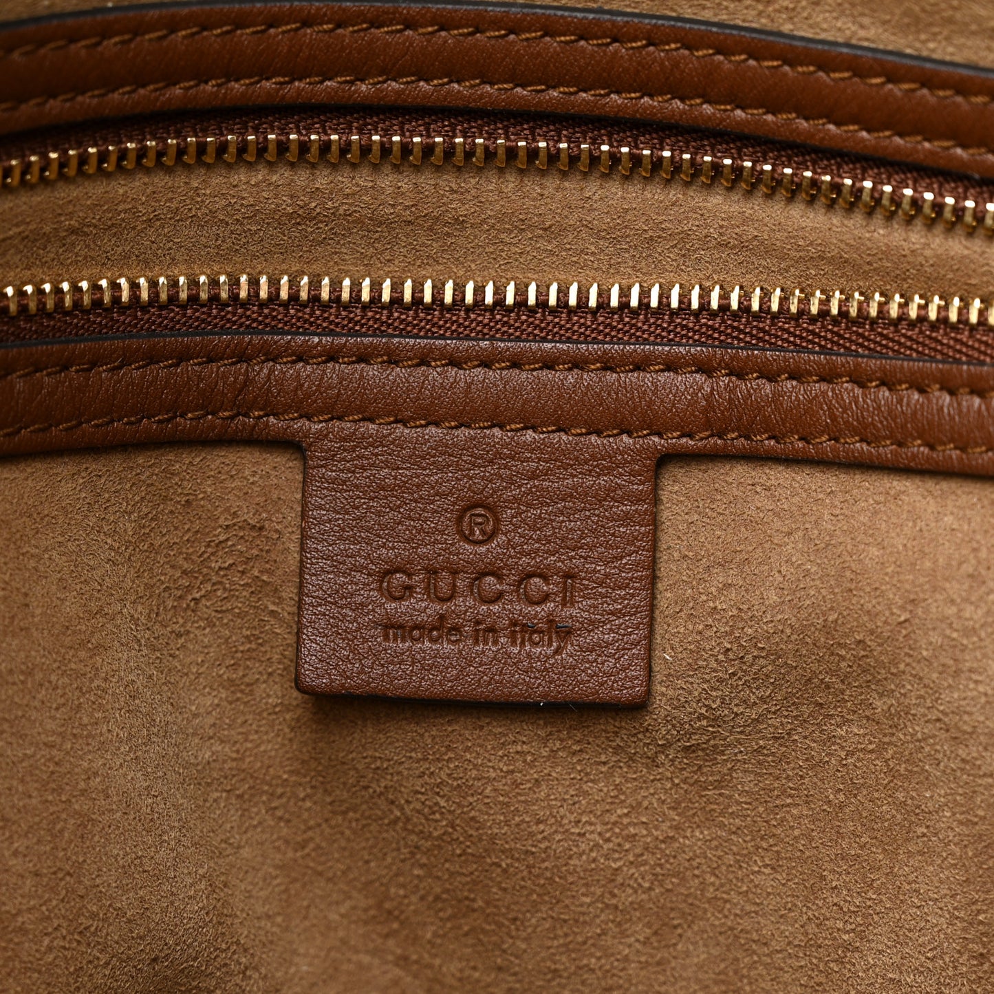 GG Supreme Monogram Large Linea A Hobo Light Brown