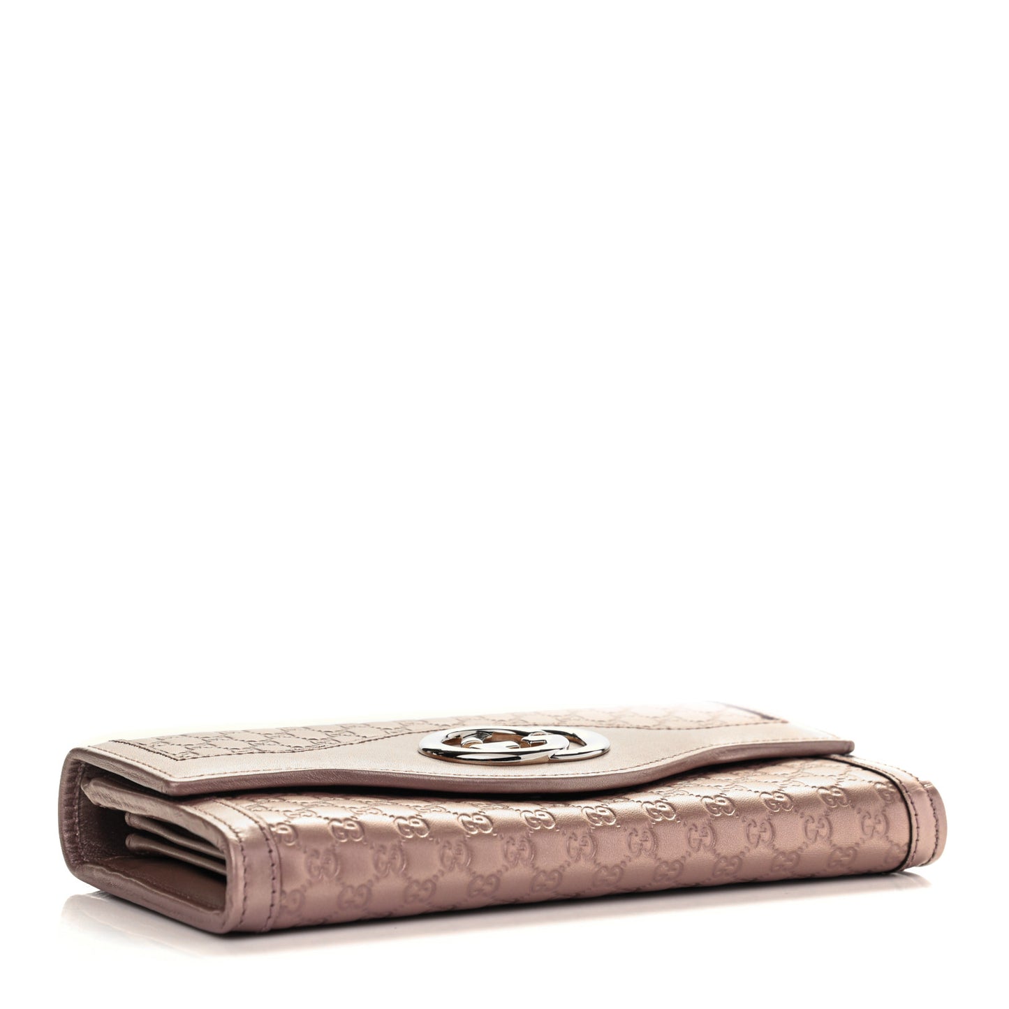 Metallic Soft Microguccissima Sukey Continental Wallet Dark Cipria