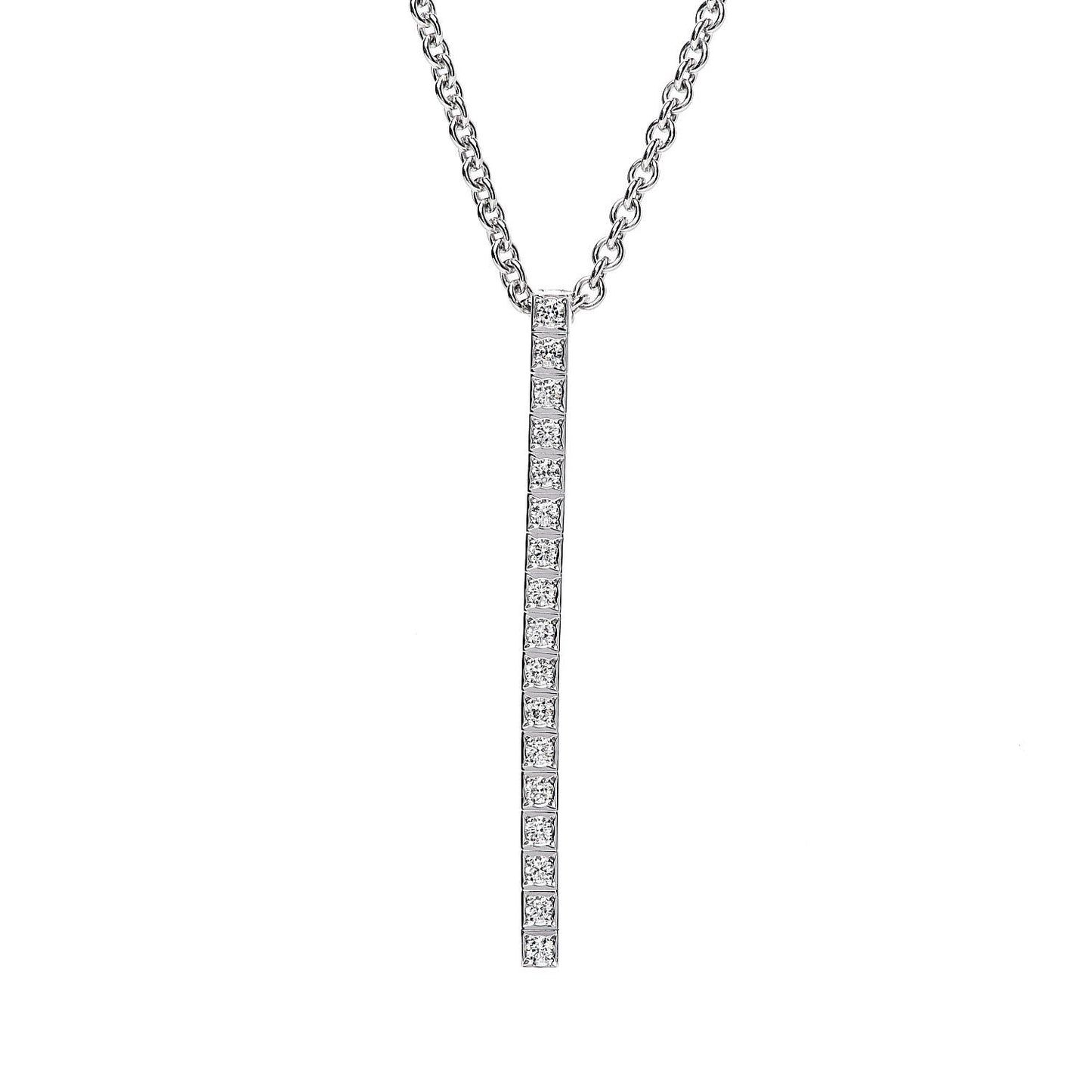 18K White Gold Diamond Lanieres Pendant Necklace