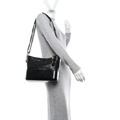 Chanel Aged Calfskin Quilted Medium Gabrielle Hobo Black 2 of 10