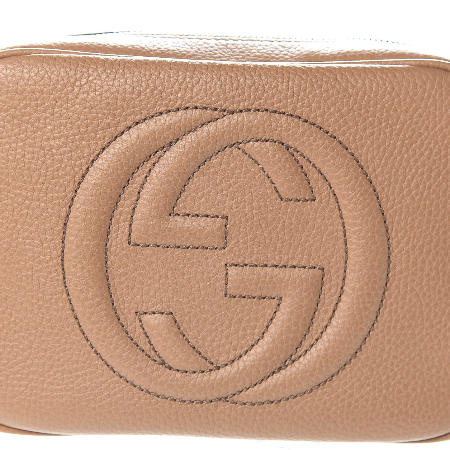 Pebbled Calfskin Small Soho Disco Bag Rose Beige