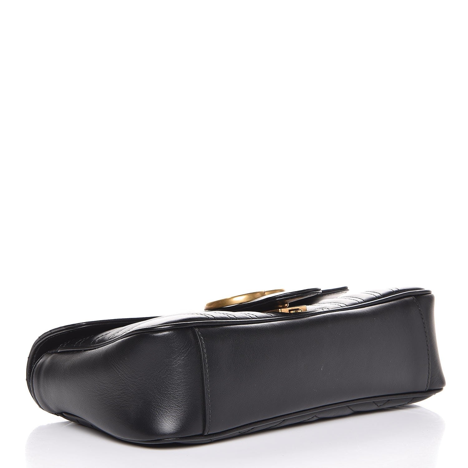 Gucci Calfskin Matelasse Small GG Marmont Shoulder Bag Black 4 of 7