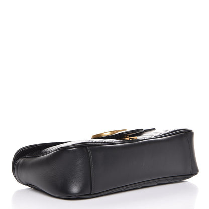 Gucci Calfskin Matelasse Small GG Marmont Shoulder Bag Black 4 of 7