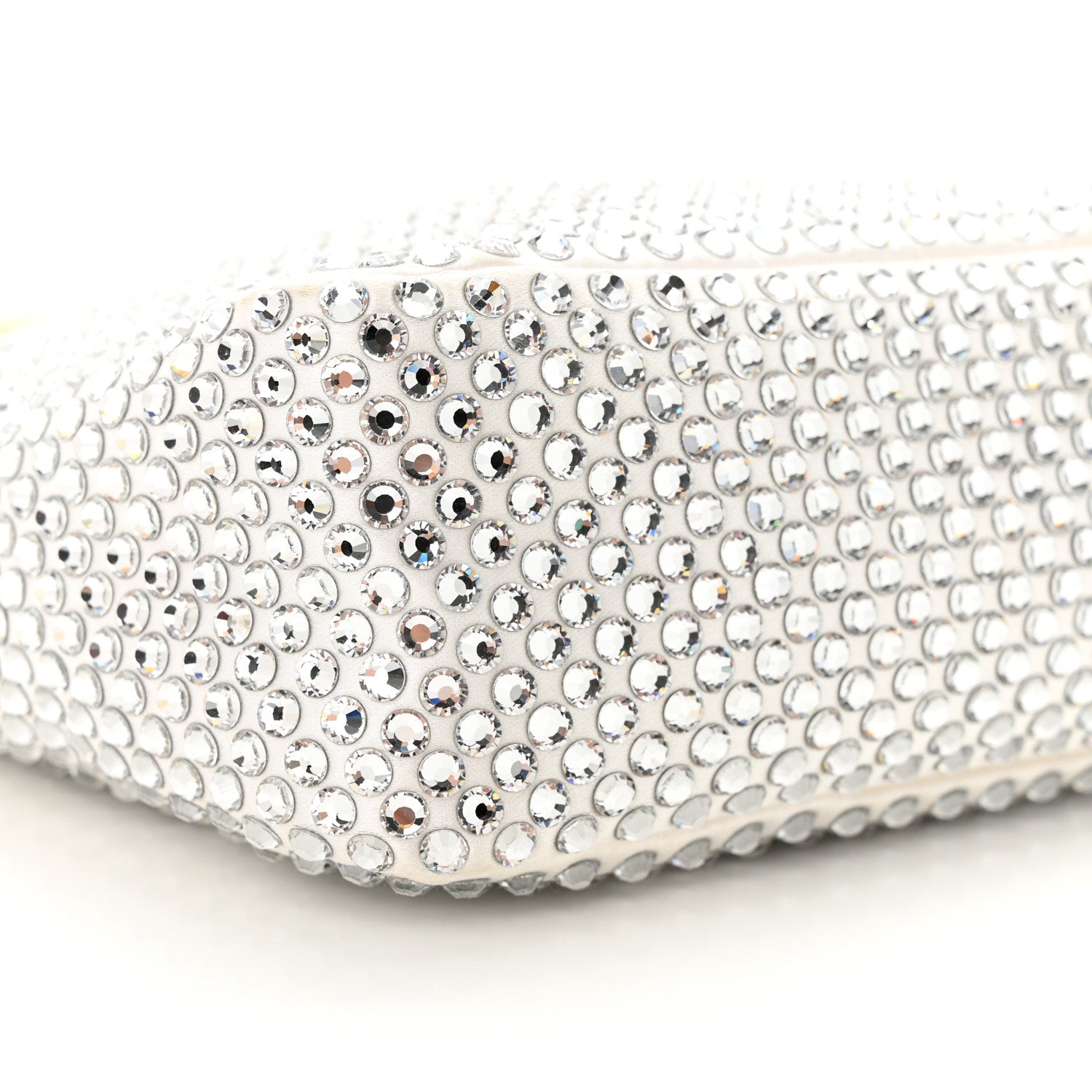 Prada Satin Crystal Mini Re-Edition 2000 Bag White 8 of 15